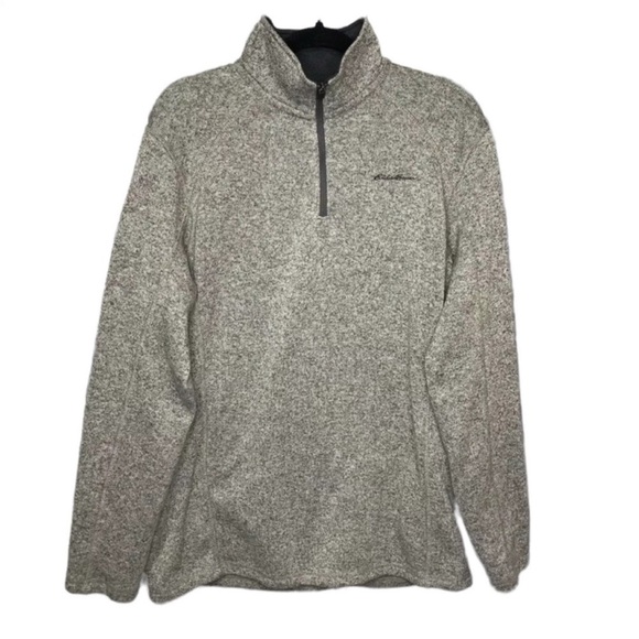 Eddie Bauer Men's Fleece 1/4 Zip Mock Neck Pullover Sweatshirt Sweater Size L - Picture 1 of 9